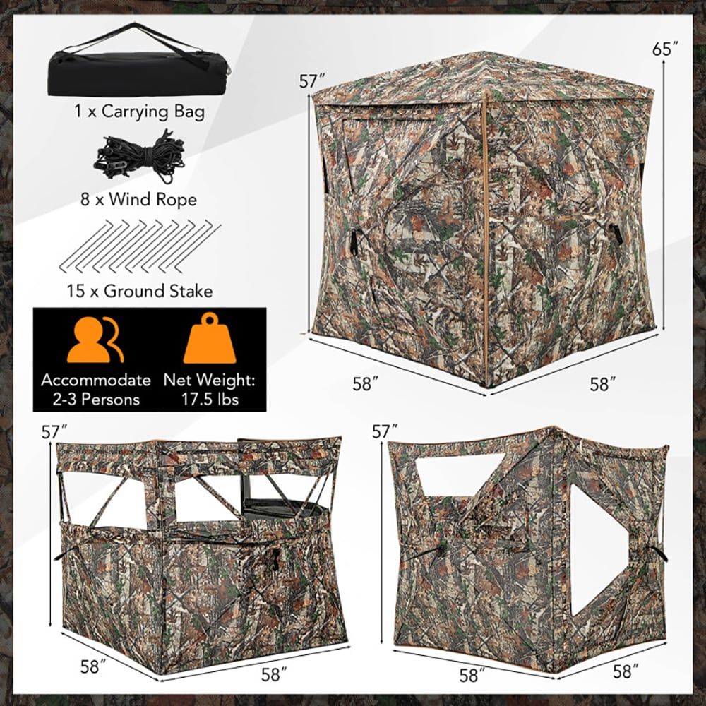 Hunting & Outdoor As - 5-in-1 Detachable Hunting Blind, for 2-3