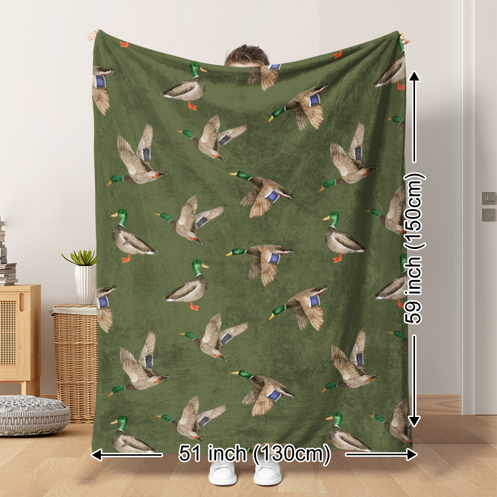 Mallard Duck Fleece Blanket Hu - Hunting Outdoor Decor 评论和价格