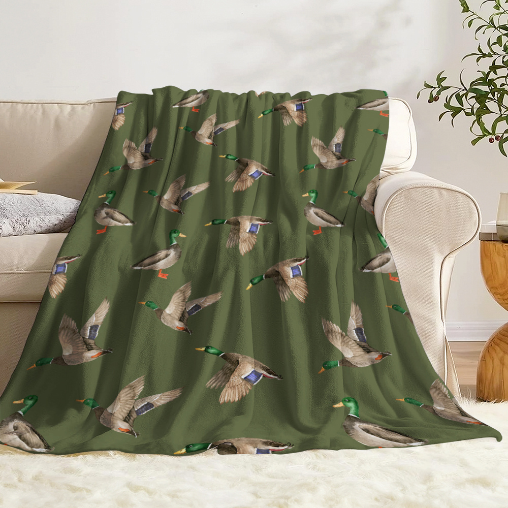 Mallard Duck Fleece Blanket Hu - Hunting Outdoor Decor 评论和价格
