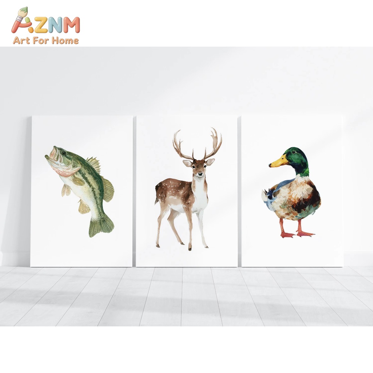 AZNM Watercolor Hunting and Fi - Hunting Outdoor Decor 评论和价格