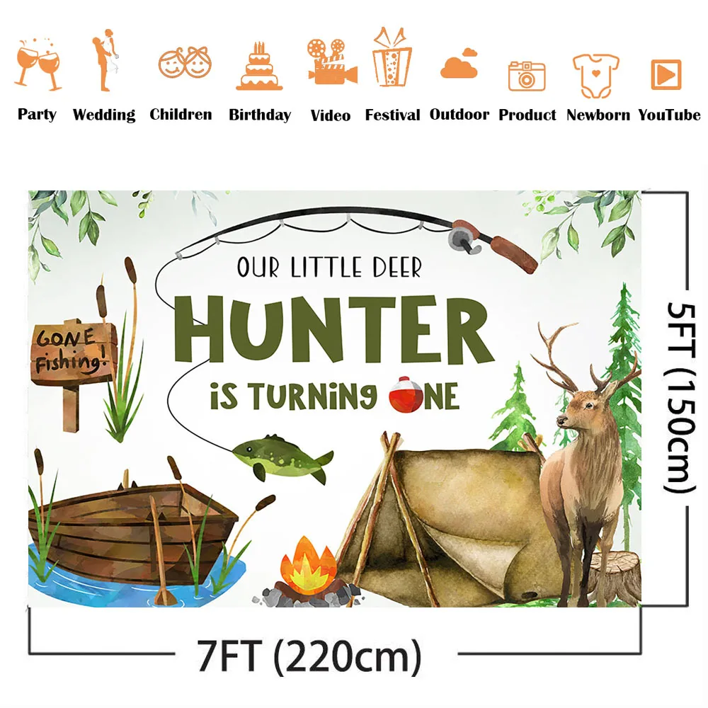 Hunting Fishing Birthday Backd - Hunting Outdoor Background 评论和价格