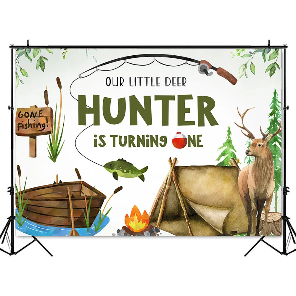 Hunting Fishing Birthday Backd - Hunting Outdoor Background 评论和价格