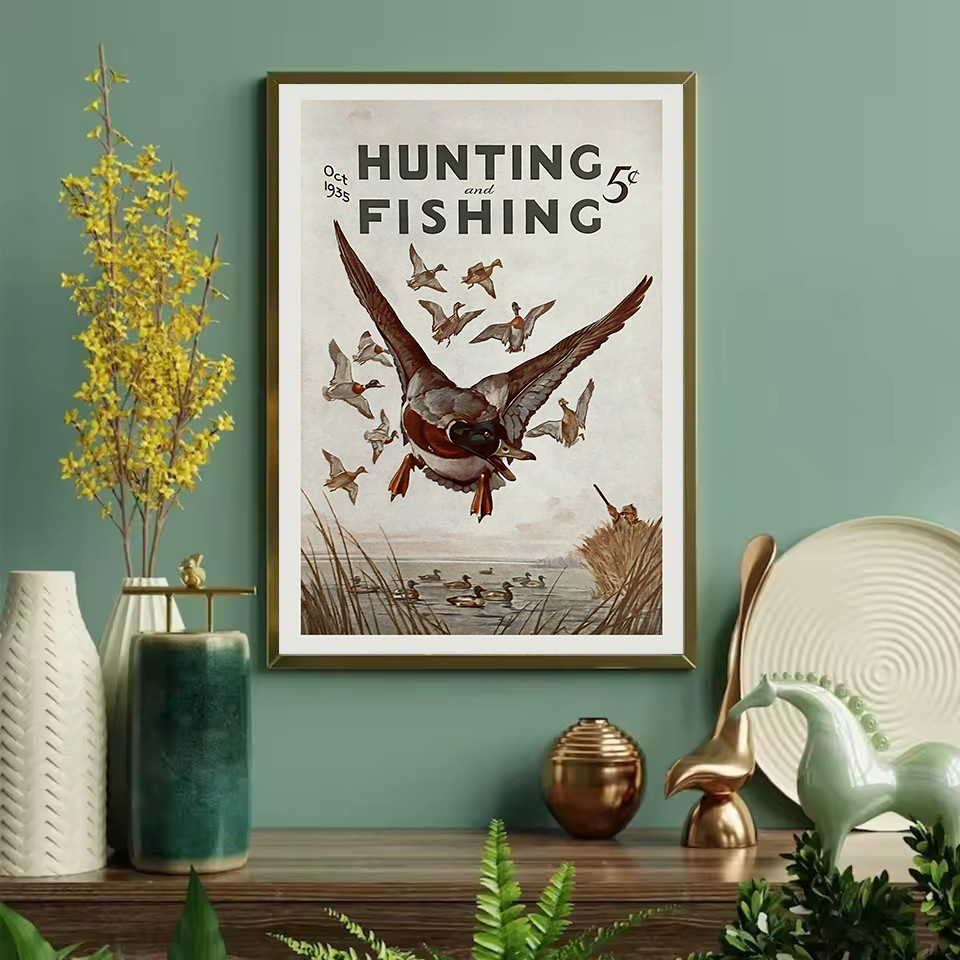 Retro Wildlife Outdoor Hunting - Hunting Outdoor Decor 评论和价格