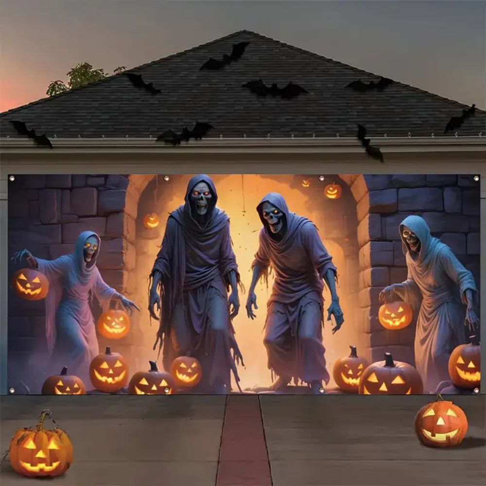 VIKAMA Halloween Garage Banner - Hunting Outdoor Background 评论和价格