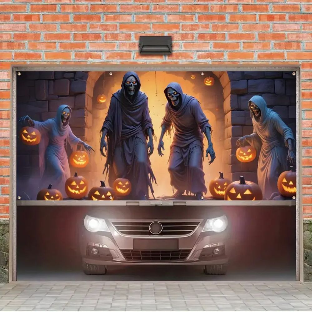 VIKAMA Halloween Garage Banner - Hunting Outdoor Background 评论和价格