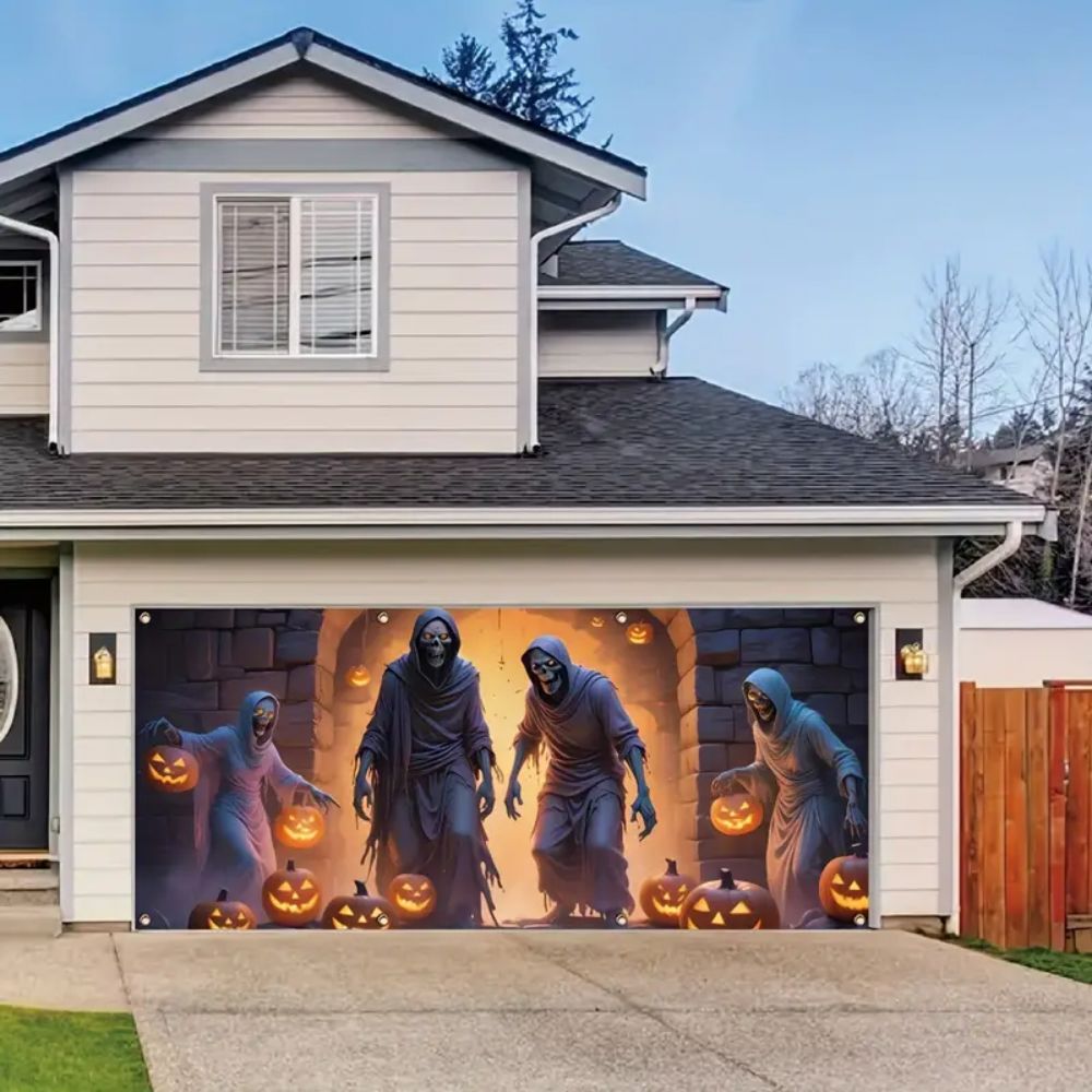 VIKAMA Halloween Garage Banner - Hunting Outdoor Background 评论和价格