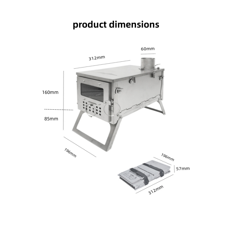 Folding Wood Stove, Stainless  - Outdoor Hunting Tent 评论和价格