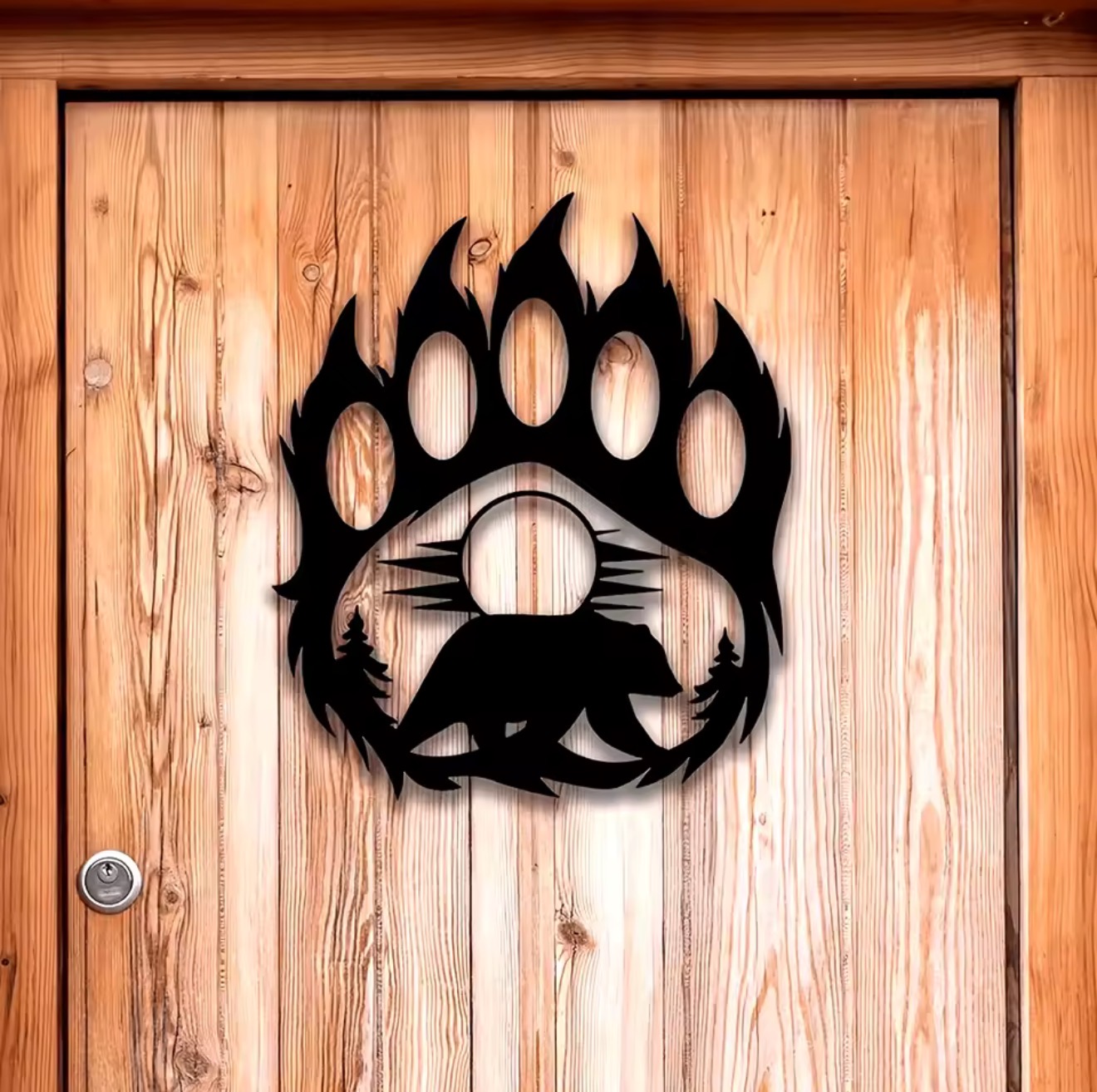 Rustic Metal Bear Paw Wall Art - Hunting Outdoor Decor 评论和价格