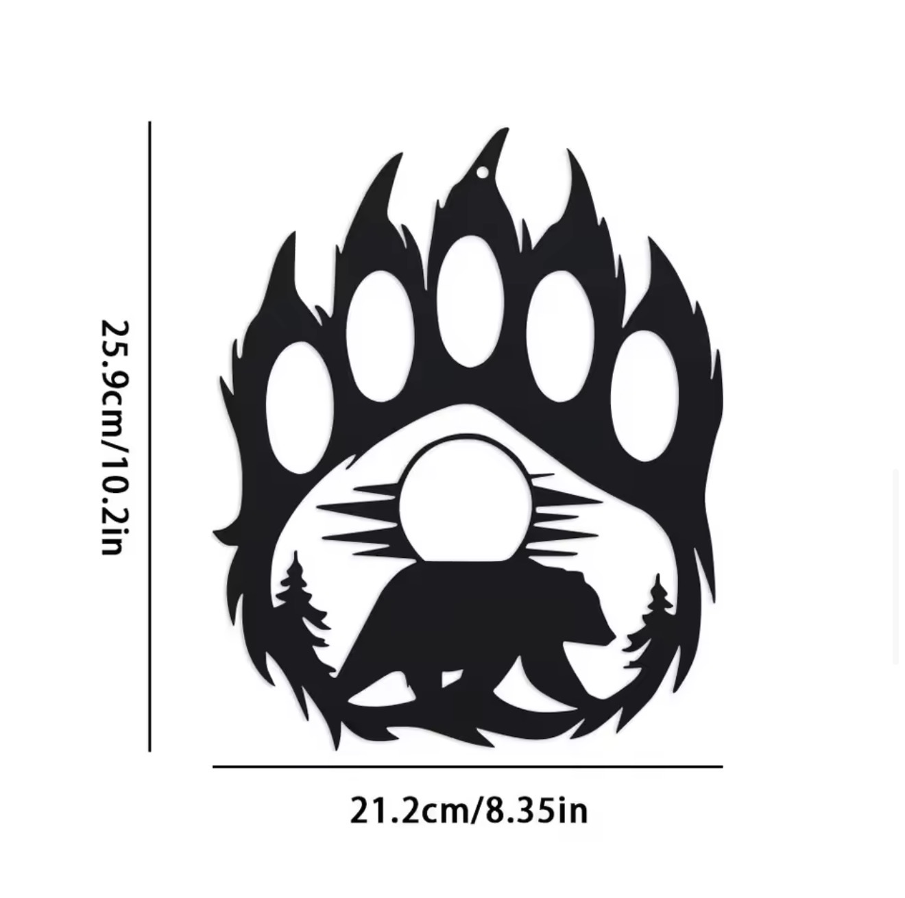 Rustic Metal Bear Paw Wall Art - Hunting Outdoor Decor 评论和价格