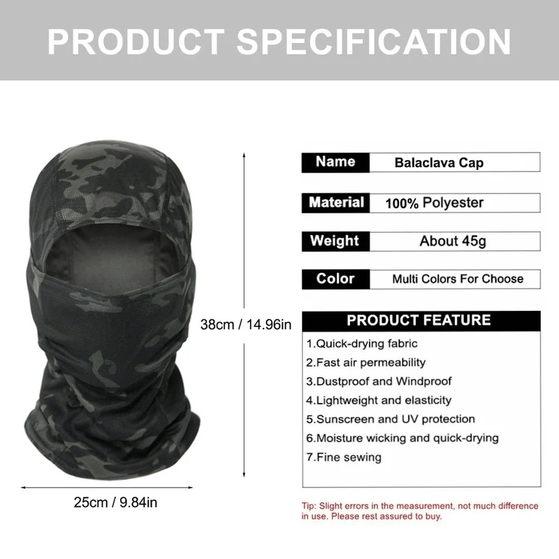 Camouflage Balaclava Hat Cycli - Outdoor Hunting Prints 评论和价格